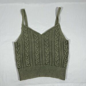 American Eagle Outfitters Olive Cable Knit Camisole